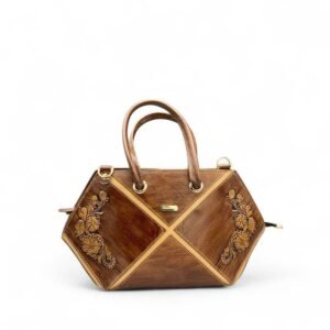 “Kristal” Geometric Leather Handbag